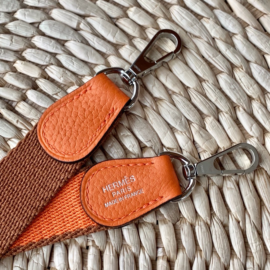 에르메스 미니 에블린16 오렌지 은장 토고가죽